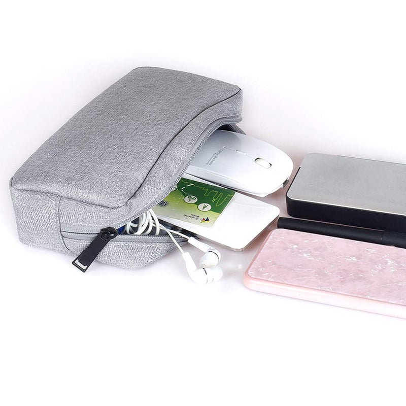 ERCRYSTO Universal Electronics/Accessories Soft Carrying Case Bag, Durable & Light-weight,Suitable for Out-going, Business, Travel and Cosmetics Kit (Small+Big-Gray) - Image 5
